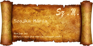 Szojka Mária névjegykártya