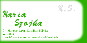 maria szojka business card